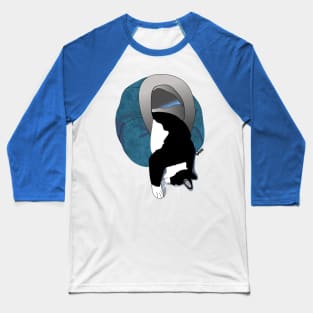 Cute Tuxedo cat in in his Igloo Copyright TeAnne Baseball T-Shirt